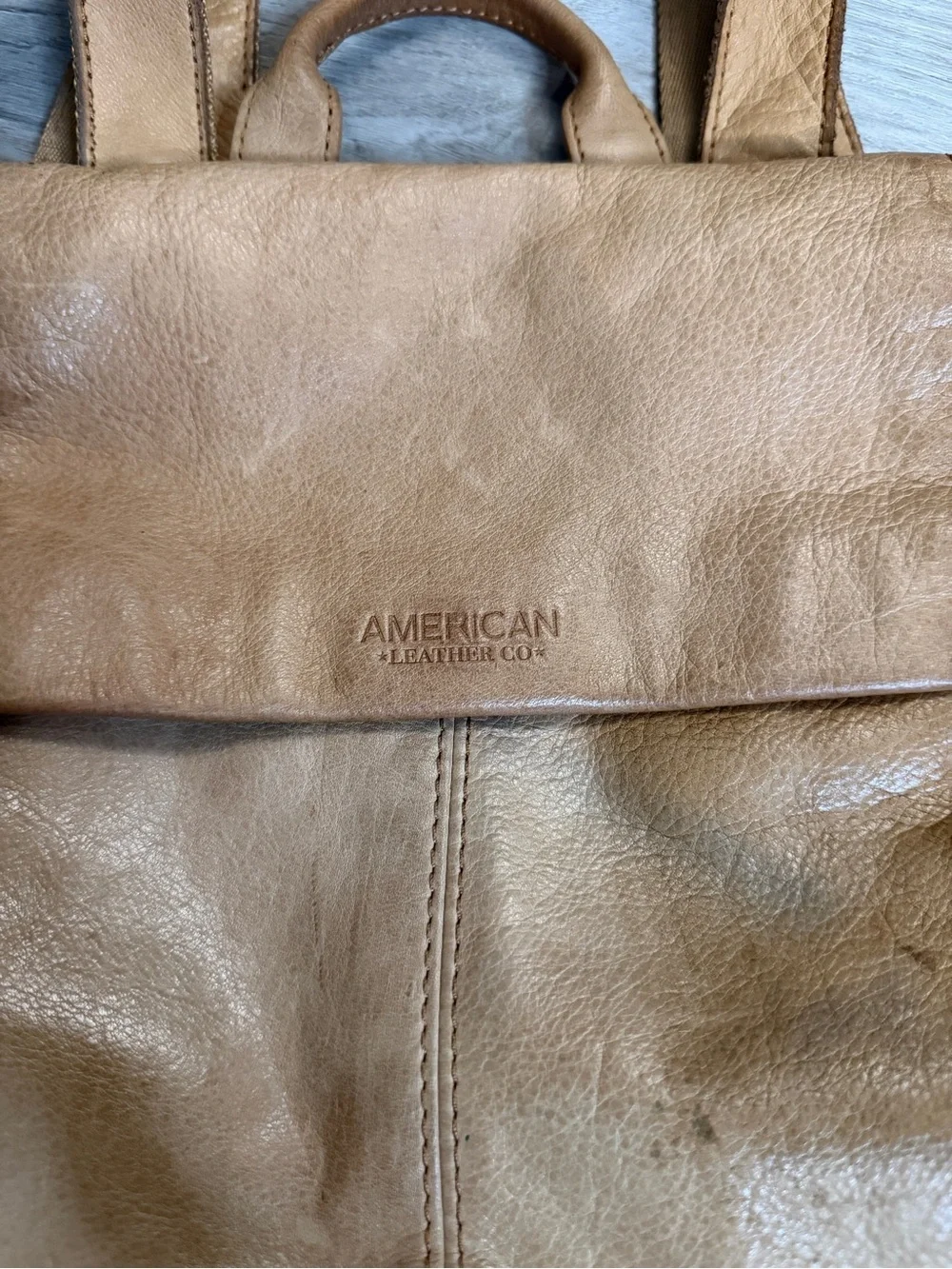 American Leather Co Tan Leather Backpack